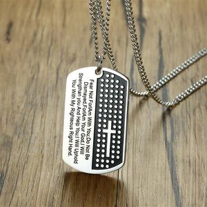 Army Style message stainless steel necklace